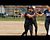 Delta County infield pulls off double play.