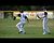 Brenden Kaski scores on fly ball and near colission